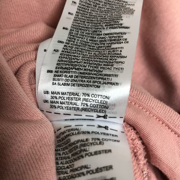 Adidas Bellista Wms Small LS Cropped Pink Pullover Sweatshirt Casual Activewear - Picture 8 of 9